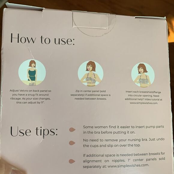 Size XS-Large Adjustable light Pink Hands-free Pumping Bra.  NWT - Picture 6 of 10